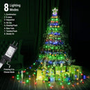 CORTINA DE LUCES LED TIPO ARBOL DE NAVIDAD CON ESTRELLA 5 METROS SOLAR