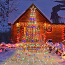 CORTINA DE LUCES LED TIPO ARBOL DE NAVIDAD CON ESTRELLA 5 METROS SOLAR