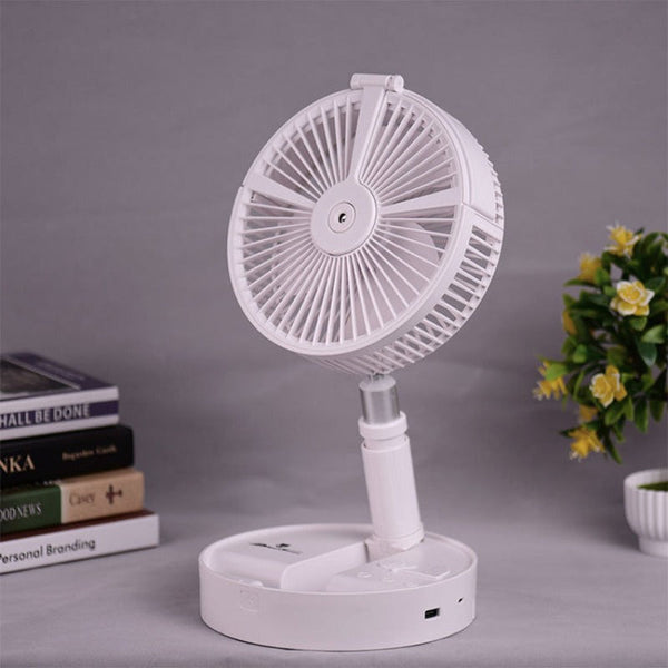 Ventilador Plegable Recargable USB con Humidificador Lámpara y Altura Ajustable - QuieroMás Magazine