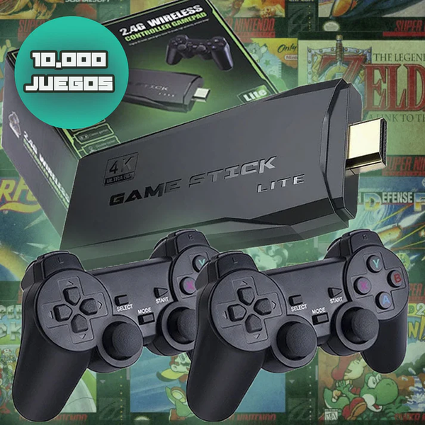 Consola GameStick 4K (+10.000 juegos de 9 consolas) + 2 Mandos Inalambricos - QuieroMás Magazine